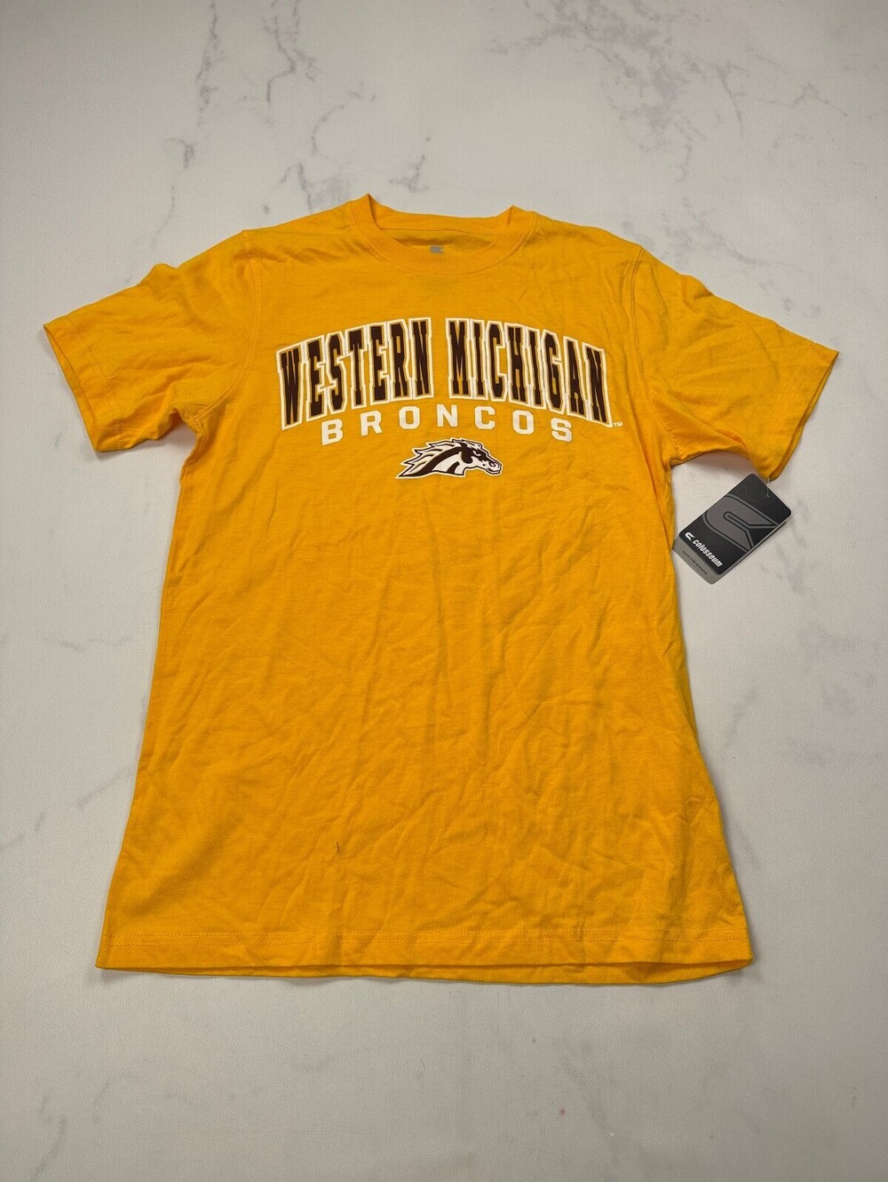 Colosseum Western Michigan Broncos Graphic Tee Mustard 90s VTG - Mens S